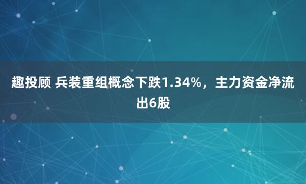 趣投顾 兵装重组概念下跌1.34%，主力资金净流出6股